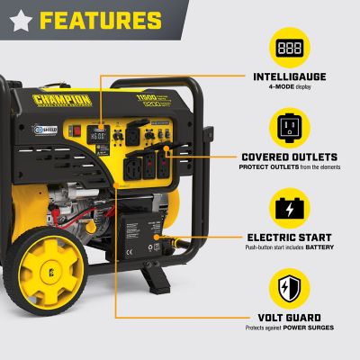 Image showing  11,500-Watt Electric Start Home Backup Portable Generator with CO Shield