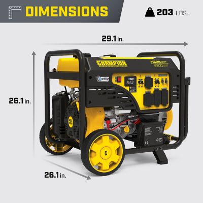 Image showing 6 th Champion Power Equipment 11,500-Watt Electric Start Home Backup Portable Generator with CO Shield