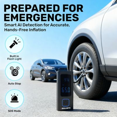 Image showing  Pocket Air 3000mAh 100 PSI Electric Air Compressor Portable Tire Inflator