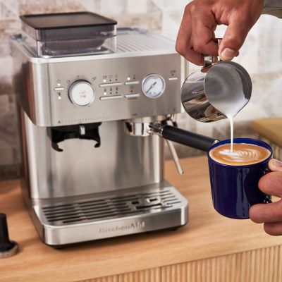 Image showing 5 th KitchenAid Semi Automatic Espresso Machine with Burr Grinder, KES6551SX