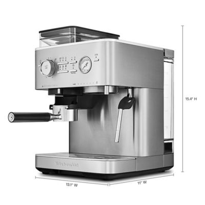 Image showing 7 th KitchenAid Semi Automatic Espresso Machine with Burr Grinder, KES6551SX