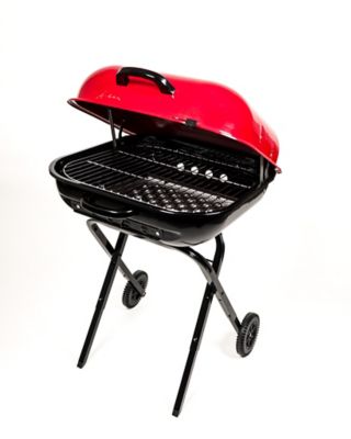 Americana Walk-A-Bout 2.0 Charcoal Grill with Wheels, Red