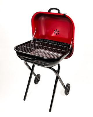 Image showing  Walk-A-Bout 2.0 Charcoal Grill with Wheels, Red