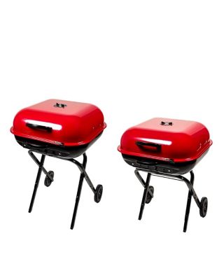 Image showing  Walk-A-Bout 2.0 Charcoal Grill with Wheels, Red