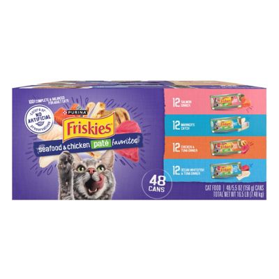 Purina Friskies Pate Seafood Favorites Variety Pack, 48 ct.