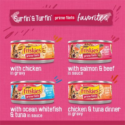 Image showing  Surfin' and Turfin' Prime Filets Variety Pack Wet Cat Food, 5.5oz., 48 count