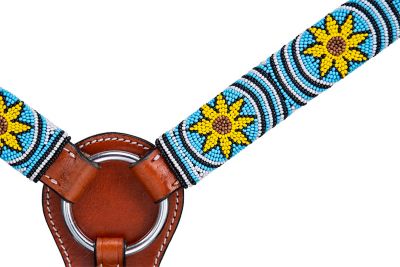 Image showing  Beaded Sunflower Headstall & Breastcollar Set