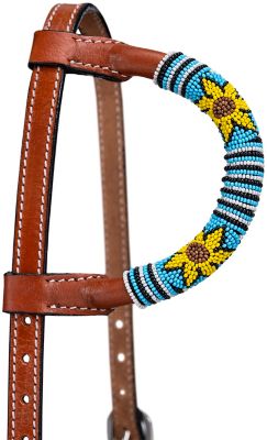 Image showing  Beaded Sunflower Headstall & Breastcollar Set