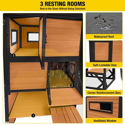 Image showing  AIR54-B Outdoor Cat Enclosure Large Pet Enclosure with Brown Color