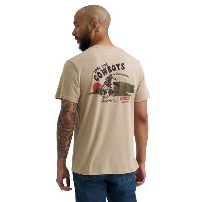 Image showing 1 th Wrangler Men's Long Live Cowboys T-Shirt