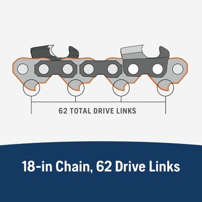 Image showing  18 in. X-Cut S93G Chainsaw Chain, 3/8 in. Pitch, 0.050 in. Gauge, 62 Drive Links
