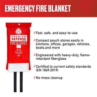 Image showing  Emergency Fiberglass Fire Blanket, 40 x 40in., 1 Pack