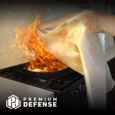 Image showing 6 th PREMIUM DEFENSE Emergency Fiberglass Fire Blanket, 40 x 40in., 1 Pack