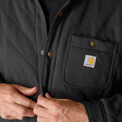 Image showing 3 th Carhartt Men's Rain Defender Loose Fit Heavyweight Quilted Snap Front Shirt Jacket