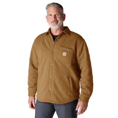 Image showing  Men's Rain Defender Loose Fit Heavyweight Quilted Snap Front Shirt Jacket