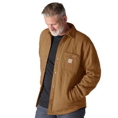 Image showing  Men's Rain Defender Loose Fit Heavyweight Quilted Snap Front Shirt Jacket