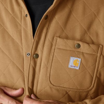 Image showing  Men's Rain Defender Loose Fit Heavyweight Quilted Snap Front Shirt Jacket