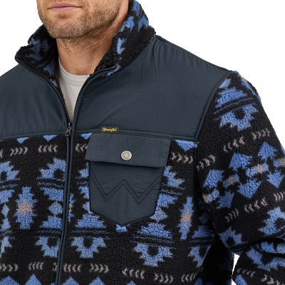 Image showing  Men's Mixed Material Sherpa Zip Jacket