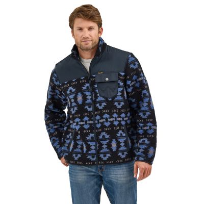Image showing 0 th Wrangler Men's Mixed Material Sherpa Zip Jacket