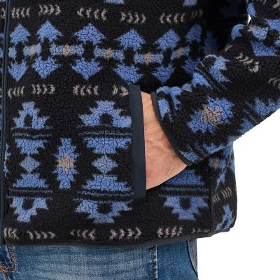 Image showing 3 th Wrangler Men's Mixed Material Sherpa Zip Jacket