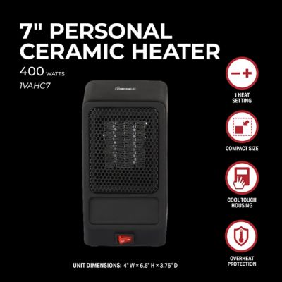 Image showing  7 in. 400W Personal Ceramic Heater