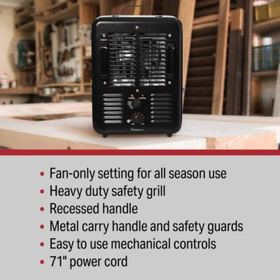 Image showing  15 in. 1500/1300W Milkhouse Heater with 2 Prong Power Cord