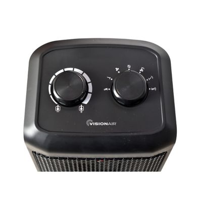 Image showing 7 th VisionAir Electric 17 in. 1,500/750W Oscillating Ceramic Tower Heater