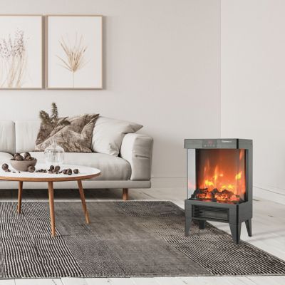 Image showing  21 in. 1500/750W Fan-forced Electric Fireplace Heater With Flame Effect