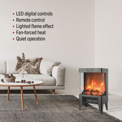 Image showing  21 in. 1500/750W Fan-forced Electric Fireplace Heater With Flame Effect