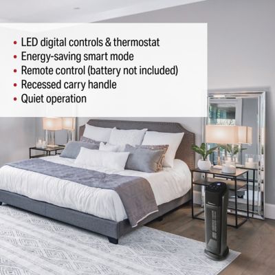 Image showing  23 in. 1500/750W Oscillating Digital Ceramic Tower Heater with Remote