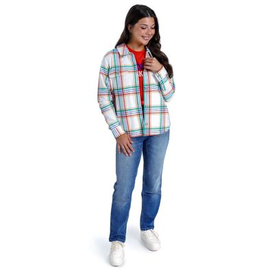 Image showing  Women's Flannel Plaid Shirt Jacket