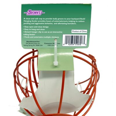 Image showing 6 th Brown's Poultry Leafy Greens Hanging Wire Basket Feeder