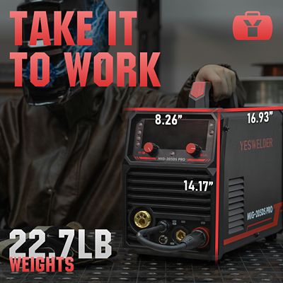 Image showing 6 th YesWelder 200 Amps, 110/220V Dual Voltage, Large Digital Display, MIG/Flux/Lift TIG/ARC 4 in 1 Multi-process Aluminum Welder