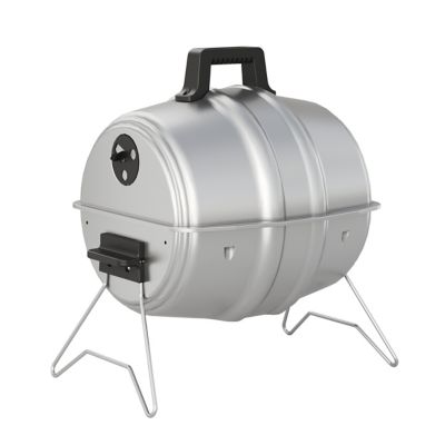 Americana Keg-A-Que Portable Charcoal Grill-Silver