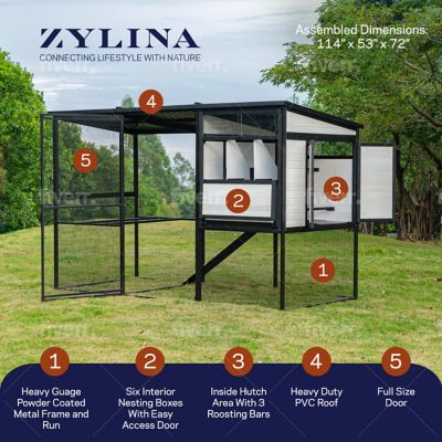 Image showing  Large Modern Ultraguard Metal Framed Chicken Coop, 12 Chicken Capacity