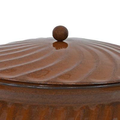 Image showing  Metal Garden Hose Holder Pot with Lid