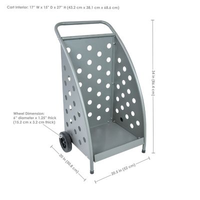 Image showing  Steel Firewood Log Cart With Wheels - 34 in. H