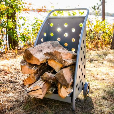 Image showing  Steel Firewood Log Cart With Wheels - 34 in. H