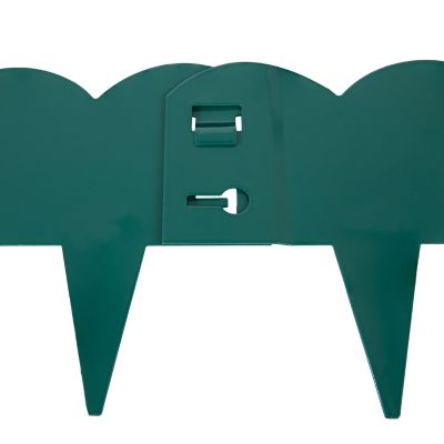 Image showing 5 th Sunnydaze Decor Scalloped Metal Landscape Edging - Set of 5 - 41.75 in. Sections, HBM-2155