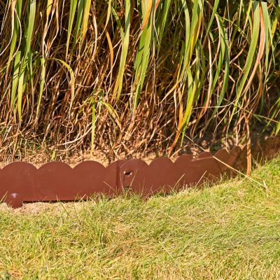 Sunnydaze Decor Scalloped Metal Landscape Edging - Set of 5 - 41.75 in. Sections, HBM-2225