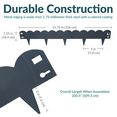 Image showing  Scalloped Metal Landscape Edging - Set of 5 - 41.75 in. Sections, HBM-2395