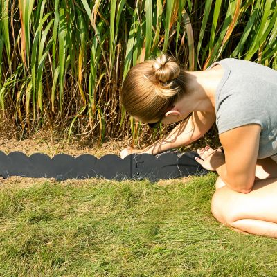 Image showing  Scalloped Metal Landscape Edging - Set of 5 - 41.75 in. Sections, HBM-2395