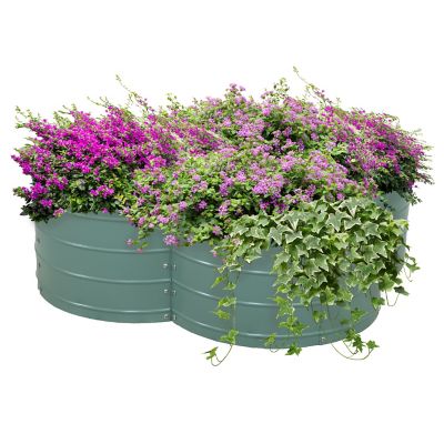 Image showing  4-Leaf Clover-Shaped Galvanized Steel Raised Garden Bed