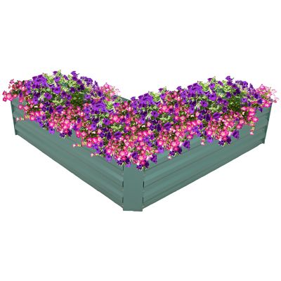 Image showing  Galvanized Steel L-Shaped Raised Garden Bed