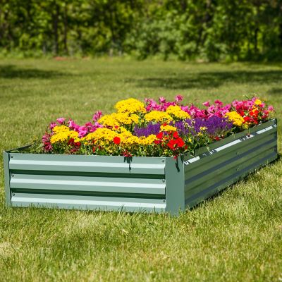 Image showing  Galvanized Steel Rectangle Raised Garden Bed