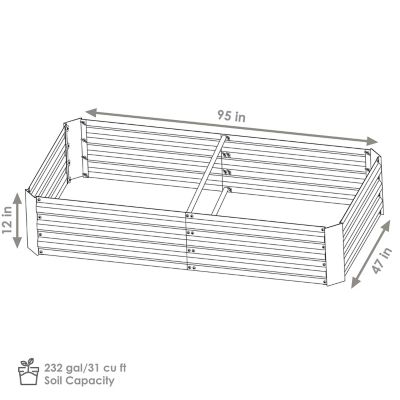 Image showing  Galvanized Steel Rectangle Raised Garden Bed