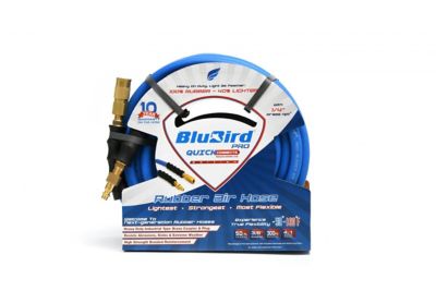BluBird Rubber Air Hose Assembly 3/8 in. x 50 ft. with Quick Connects