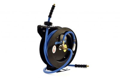 Image showing 1 th BluBird 3/8 in. x 25 ft. Rubber Air Hose Reel with Heavy-Duty Single Arm Assembly