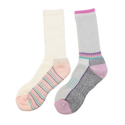Image showing  Women's Midweight Thermal Wool Crew Socks, Striped, 2-Pair