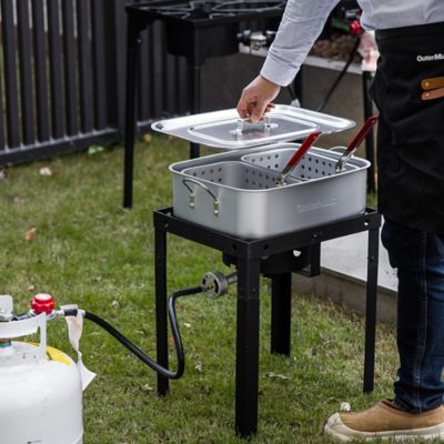 Image showing 5 th OuterMust 18 qt. Fish and Wing Fryer Kit with 2 Inner Baskets and 1 Lid